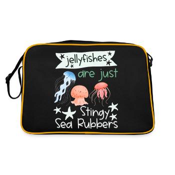 Les méduses ne sont que des gommes de mer avares Drôle de torture - Sac Retro - noir/or - Dos