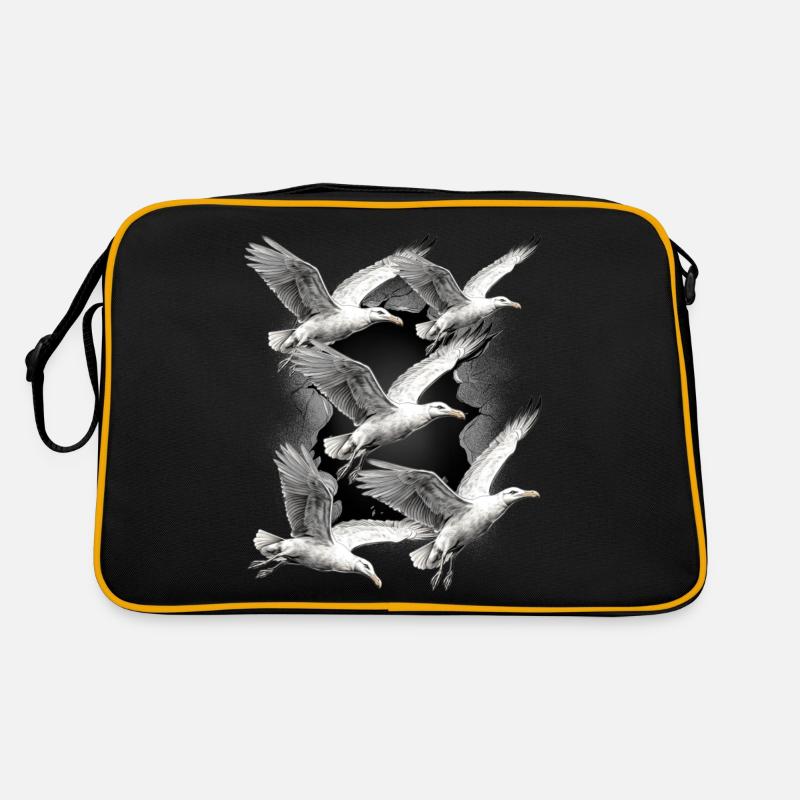 Möwen Möwe Maritim Seevögel Retro Tasche