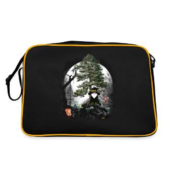 Forest fairy tale fairy tale character dwarves gnomes gnome wizard - Retro Bag - black/gold - Back