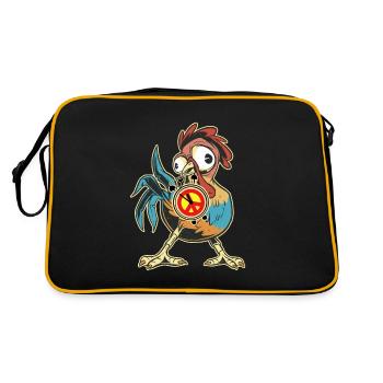 Poulet Coq Paix Réveil Paix Paix Paix Mondiale - Sac Retro - noir/or - Dos