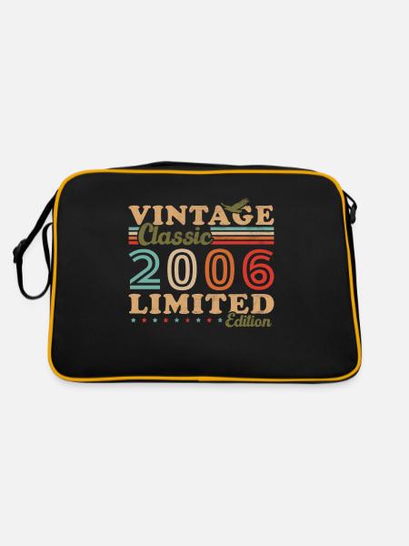 Jahrgang 2006 Retro 2006 Geburtstagsgeschenk - Retro Tasche - Schwarz/Gold
