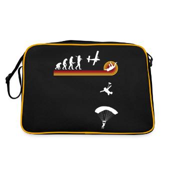 Skydive Freefly Fallschirmspringer Shirt Skydiving - Retro Tasche - Schwarz/Gold - Hinten