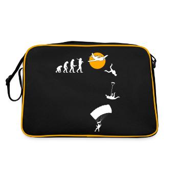 Skydive Freefly Fallschirmspringer Shirt Skydiving - Retro Tasche - Schwarz/Gold - Hinten