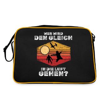 Skydive Freefly Fallschirmspringer Shirt Skydiving - Retro Tasche - Schwarz/Gold - Hinten