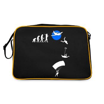 Skydive Freefly Fallschirmspringer Shirt Skydiving - Retro Tasche - Schwarz/Gold - Hinten