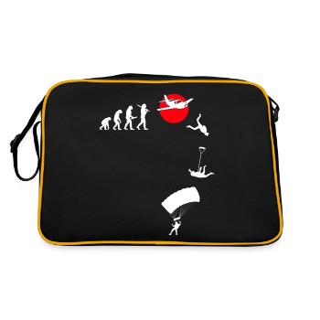 Skydive Freefly Fallschirmspringer Shirt Skydiving - Retro Tasche - Schwarz/Gold - Hinten