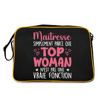 Maîtresse Top Woman - Cadeau Maîtresse - Sac Retro - noir/or - Dos