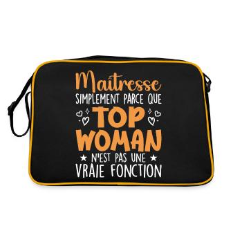 Maîtresse Top Woman - Cadeau Maîtresse - Sac Retro - noir/or - Dos