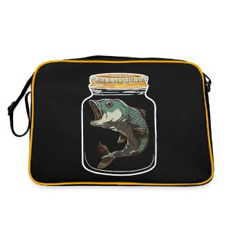 Poisson Poisson Pêcheur Pêche Pêche - Sac Retro - noir/or - Dos