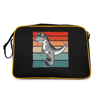 Dinosaure avec rétro vintage nerd geek Dino T-Rex - Sac Retro - noir/or - Dos