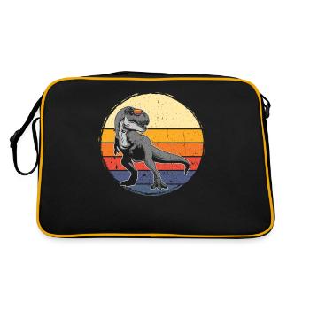 Dinosaure avec rétro vintage nerd geek Dino T-Rex - Sac Retro - noir/or - Dos