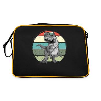 Dinosaure avec rétro vintage nerd geek Dino T-Rex - Sac Retro - noir/or - Dos