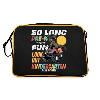 Remise des diplômes de la maternelle Dino Dinosaure T-Rex Fun - Sac Retro - noir/or - Dos