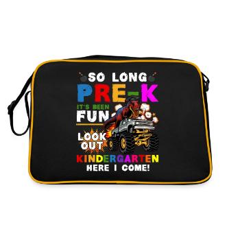 Remise des diplômes de la maternelle Dino Dinosaure T-Rex Fun - Sac Retro - noir/or - Dos
