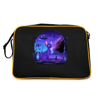 Galactic Cat Vintage Retro Cat Timeless Elegance - Retro Bag - black/gold - Back