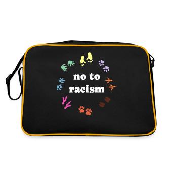 Nice "against racism" Refugees Welcome - Retro Bag - black/gold - Back