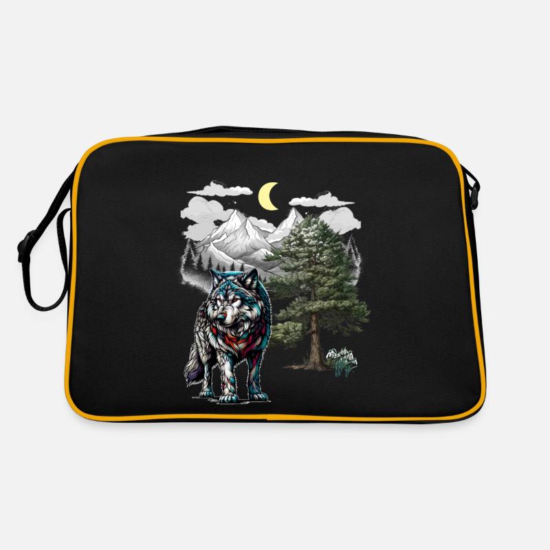 Wolf Wolves Nature Montagnes Sac Retro