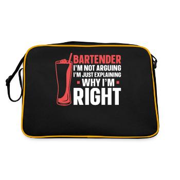 Bartender Mixologist Bartender I'm - Retro Tasche - Schwarz/Gold - Hinten