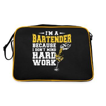 Bartender Mixologist I'm A - Retro Tasche - Schwarz/Gold - Hinten