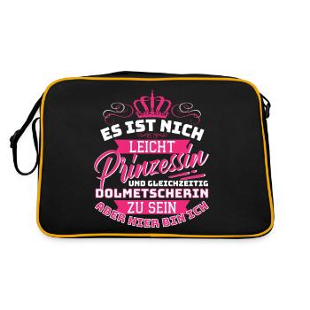 Princesse et interprète - Drôle - Sac Retro - noir/or - Dos