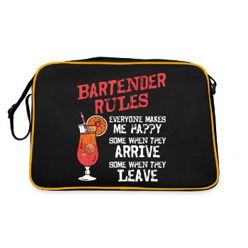 Bartender Mixologist Bartender - Retro Tasche - Schwarz/Gold - Hinten