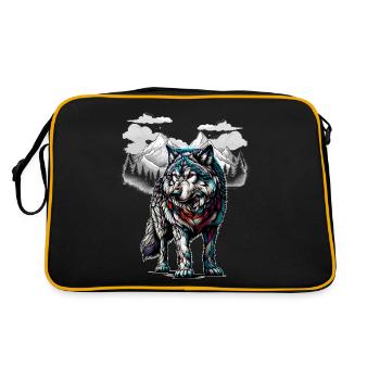 Loups, Loup, Nature, Nature, Sauvage, Animaux Sauvages, Animaux De Meute - Sac Retro - noir/or - Dos