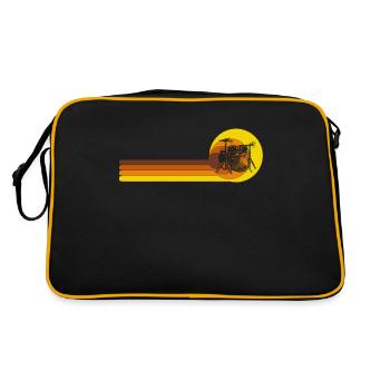 Batterie Batteur Musicien Batteur Vintage - Sac Retro - noir/or - Dos