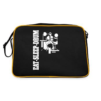 Batterie Batteur Musicien Batteur rétro - Sac Retro - noir/or - Dos