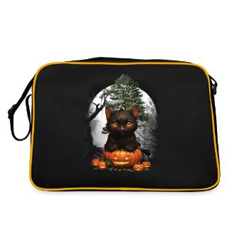 Halloween Cat Cats - Retro Bag - black/gold - Back