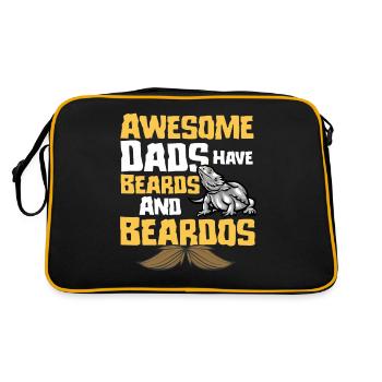 Funny bearded dragon dad - Retro Bag - black/gold - Back