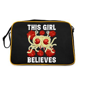 Flying Spaghetti Monster FSM - Retro Bag - black/gold - Back