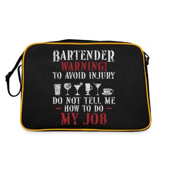 Bartender Mixologist Bartender - Retro Tasche - Schwarz/Gold - Hinten