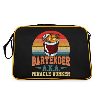 Bartender Mixologist Bartender - Retro Tasche - Schwarz/Gold - Hinten