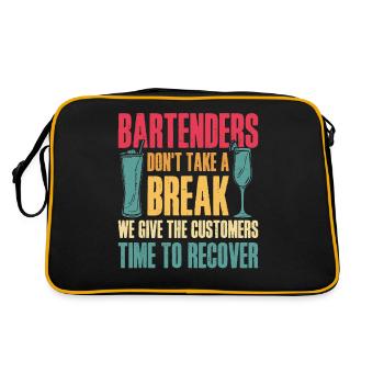 Bartender Mixologist Bartenders - Retro Tasche - Schwarz/Gold - Hinten