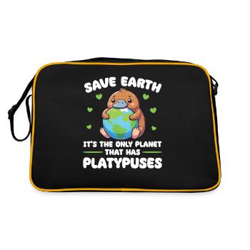 Is the only platypus planet Earth Day - Retro Bag - black/gold - Back
