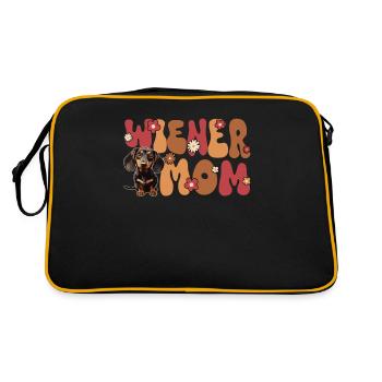 Dachshund Groovy Viennese Mom - Retro Bag - black/gold - Back