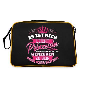 Princess & Winemaker - Funny Wine Winemakers - Retro Bag - black/gold - Back