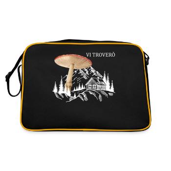 Tenue pour cueilleur de champignons avec des montagnes de cèpes - Sac Retro - noir/or - Dos
