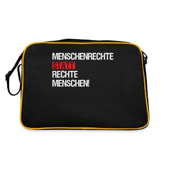 contre le racisme, contre la droite, contre les nazis, l’amour - Sac Retro - noir/or - Dos