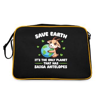 Is the only planet with saiga antelope Earth Day - Retro Bag - black/gold - Back