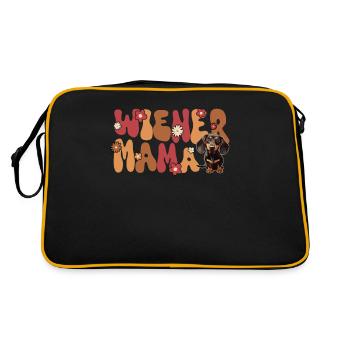 Dachshund Groovy Viennese Mom - Retro Bag - black/gold - Back
