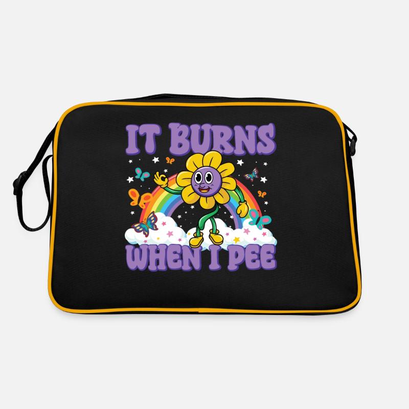Funny saying "It Burns when I Pee"! Sarcastic Retro Bag