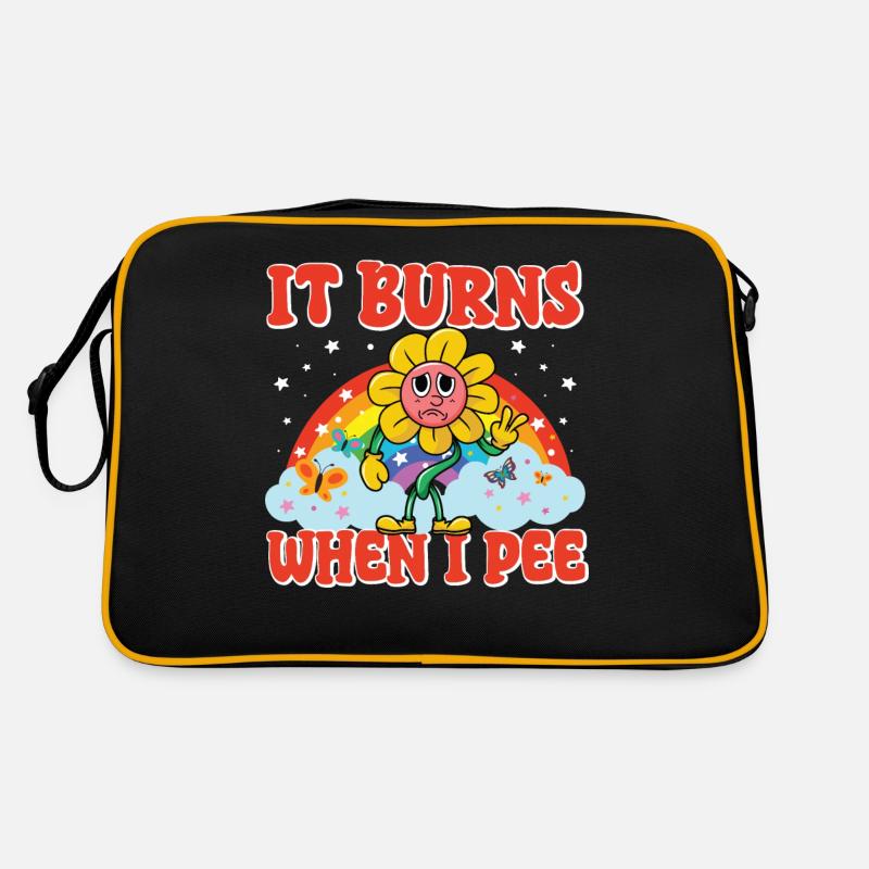 Funny saying "It Burns when I Pee"! Sarcastic Retro Bag
