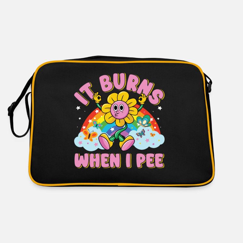 Funny saying "It Burns when I Pee"! Sarcastic Retro Bag