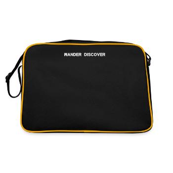 Hiking - Wander, discover - Retro Bag - black/gold - Back