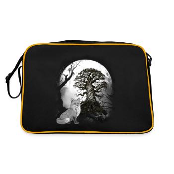 Halloween Forest Fox Foxes Fairy Tale Fairy Tale Character - Retro Bag - black/gold - Back