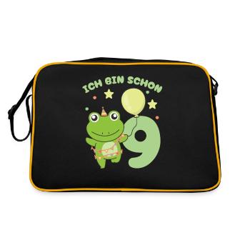 I'm already 9 frogs birthday kids - Retro Bag - black/gold - Back