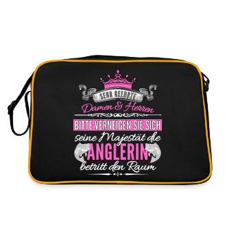 Angler Fishing Fishing Fishing Fisherwoman Angler - Retro Bag - black/gold - Back