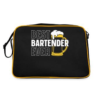 Bartender Mixologist Best - Retro Tasche - Schwarz/Gold - Hinten