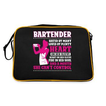 Bartender Mixologist Bartender - Retro Tasche - Schwarz/Gold - Hinten